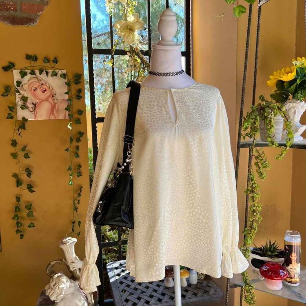 ivory satin blouse vintage romantic